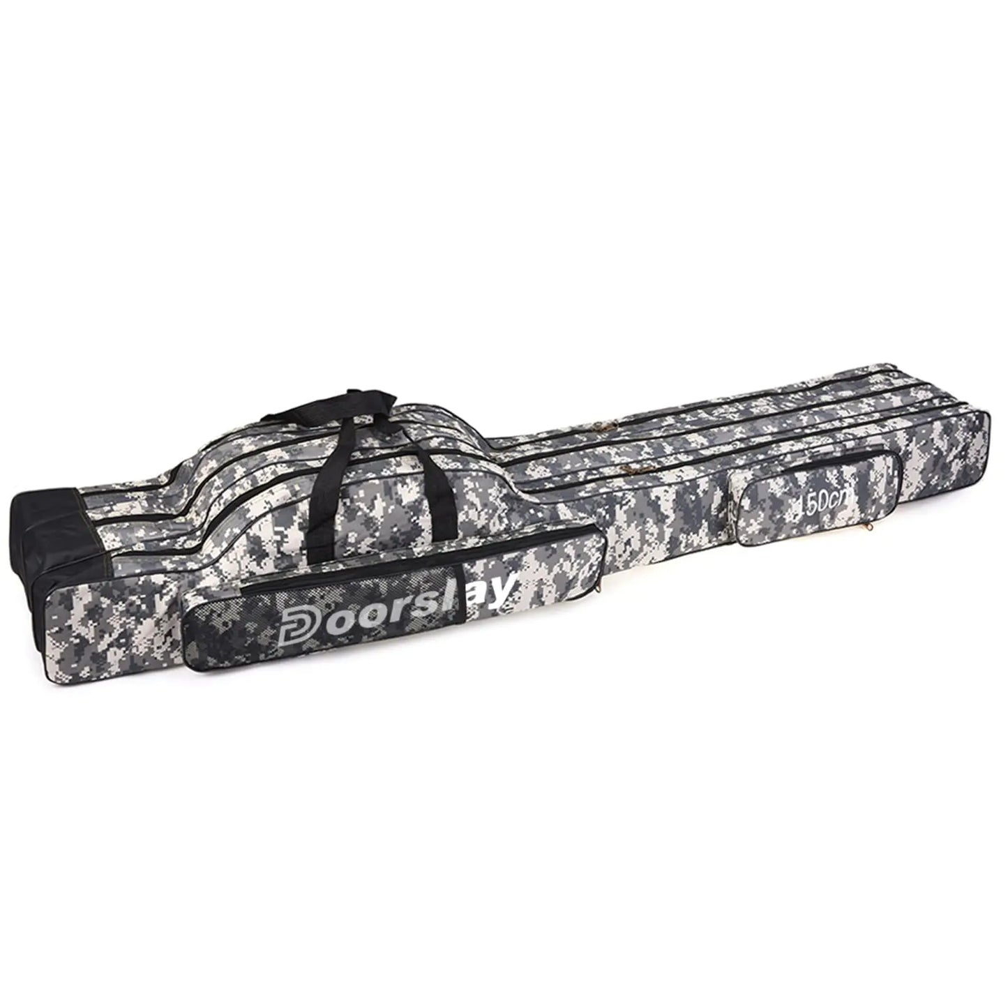 doorslay Fishing Bag Portable Folding Fishing Tackle Storage Bags Oxford Fishing Rod Case Fishing Pole Bag Carry Organizer Outdoor Waterproof for Fishing Camping Hiking Traveling