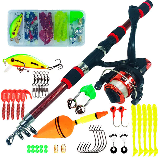 1.8m Fishing Rod and Reel Set for Beginners and Kids