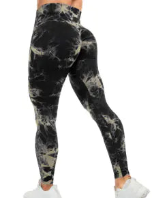 Women's High Waist Seamless Tie-Dye Yoga Tights