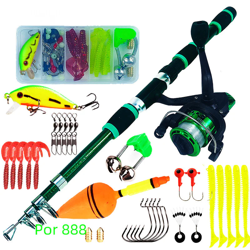 1.8m Fishing Rod and Reel Set for Beginners and Kids