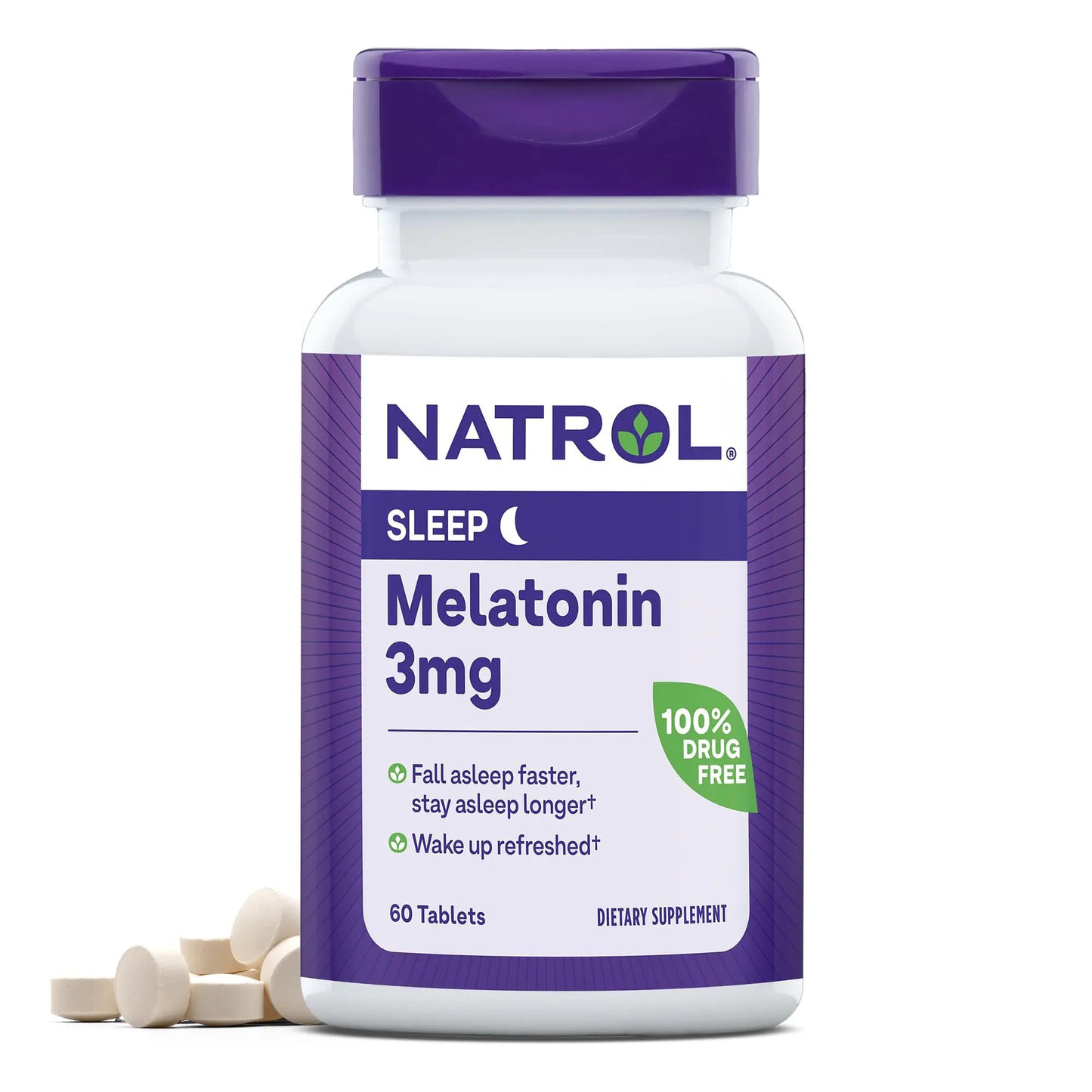 Natrol Melatonin 3 mg Dietary Supplement for Restful Sleep Sleep Supplements for Adults 60 Melatonin Tablets 60 Day Supply