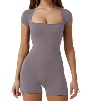 Short Sleeved One-piece Yoga Suit