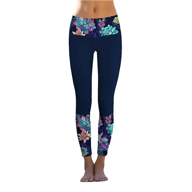 Women's High Waist Printed Yoga Stretch Tights
