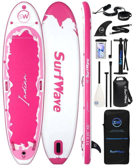 Inflatable Paddle Board Extra Wide Stand Up Paddle Board Sup Board with Removable Fin Floating Paddle Hand Pump Waterproof Bag Traveling Board