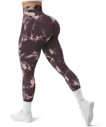 Women's High Waist Seamless Tie-Dye Yoga Tights