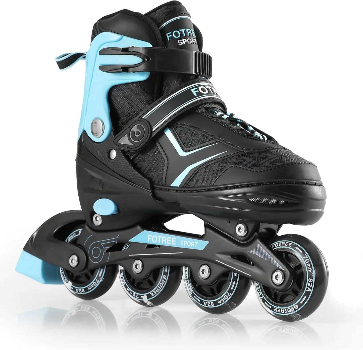 Inline Skates FOTREE Adjustable Inline Skates for Boys Girls Outdoor Roller Blades Skates with Full Light Up Wheels for Kids and Adults Blue S
