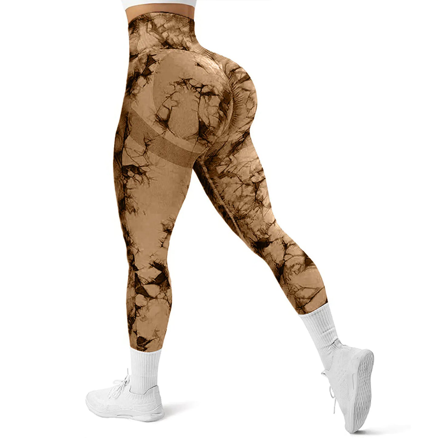 Women's High Waist Seamless Tie-Dye Yoga Tights