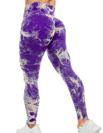 Women's High Waist Seamless Tie-Dye Yoga Tights
