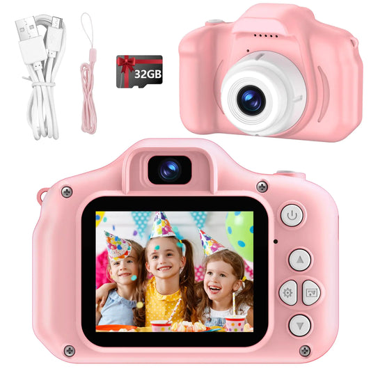 Kids Toy CameraHehotoy Digital Camera for Ages 3-10 Boys Girls Children1080P HD Video Selfie CameraChristmas Birthday Present for Girls Boys Age 3 4 5 6 7 8 9 10 (Pink)