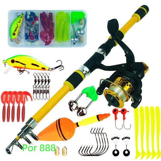 1.8m Fishing Rod and Reel Set for Beginners and Kids