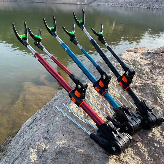 Black Gold Steel Fishing Rod Holder 17mm Adjustable Stand