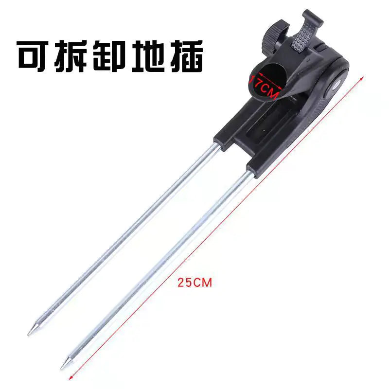 Black Gold Steel Fishing Rod Holder 17mm Adjustable Stand