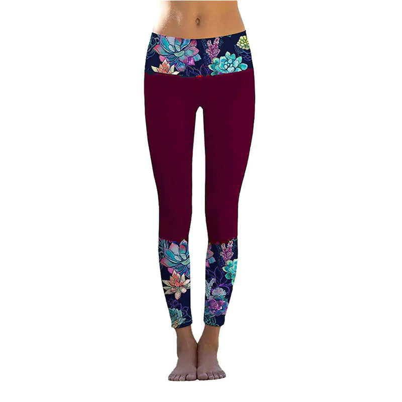 Women's High Waist Printed Yoga Stretch Tights