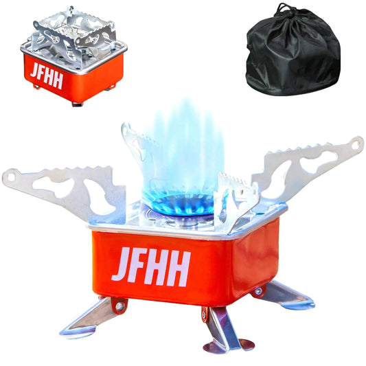 Camping Stove Portable Camping Stove Upgraded Portable & Foldable High-Efficiency Gas Stove Ultra-Mini Design for Versatile Outdoor Scenarios Including Hiking Camping and Road Trips
