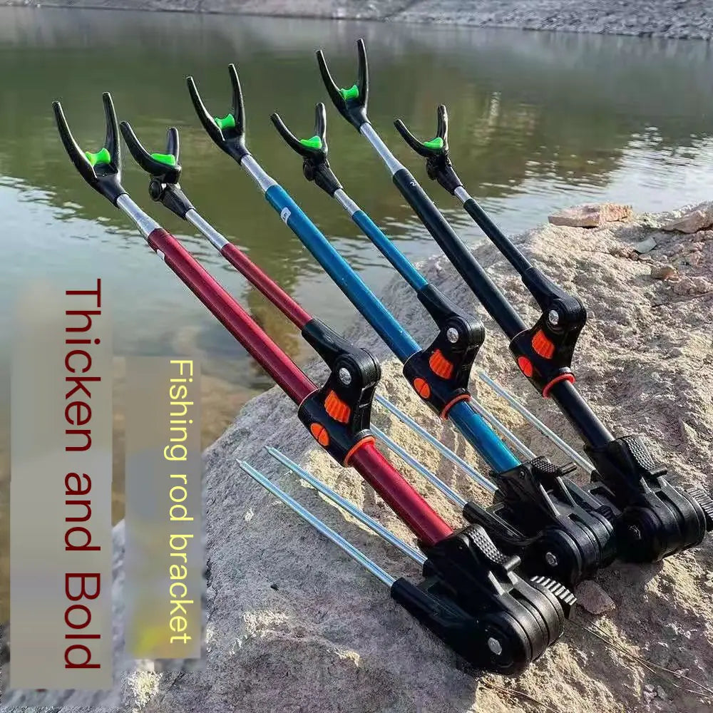 Black Gold Steel Fishing Rod Holder 17mm Adjustable Stand