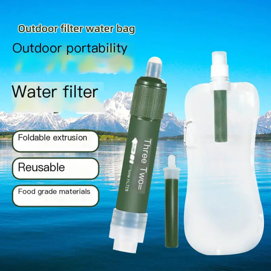 Portable Water Filter Bag for Outdoor Survival Camping