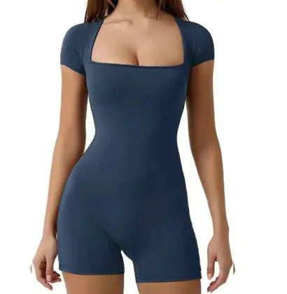 Short Sleeved One-piece Yoga Suit