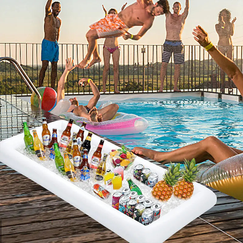 Inflatable Pool Party Ice Tray and Beverage Cooler