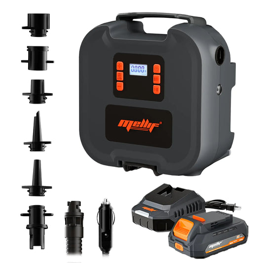Mellif 20PSI High Pressure Paddle Board Pump Compatible with Dewalt 20v Max Battery Portable Electric SUP Air Pump Quick Inflating & Deflating Auto-Off 12V DC Car Connector 2.0Ah Battery