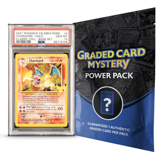 Pokemon TCG: Graded Mystery Collection Box - Contains 1 Graded Card 20 Cards Including 1 First Edition and 1 Factory Sealed Booster Pack