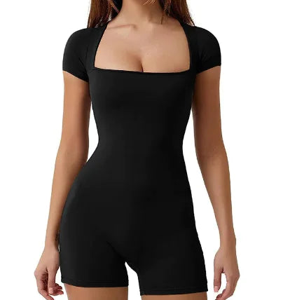 Short Sleeved One-piece Yoga Suit